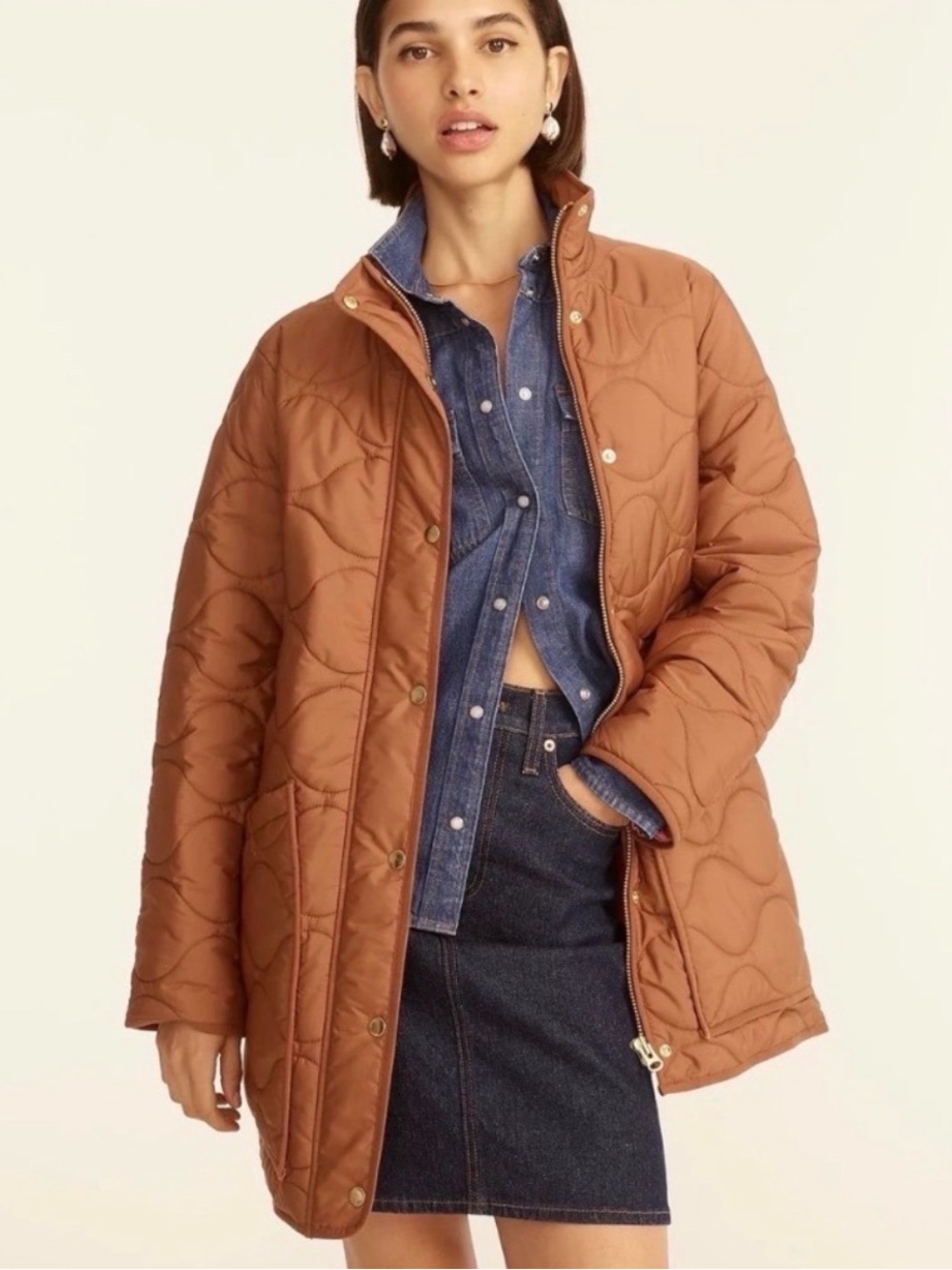 J. Crew Quilted Cocoon Puffer Size M-Tall